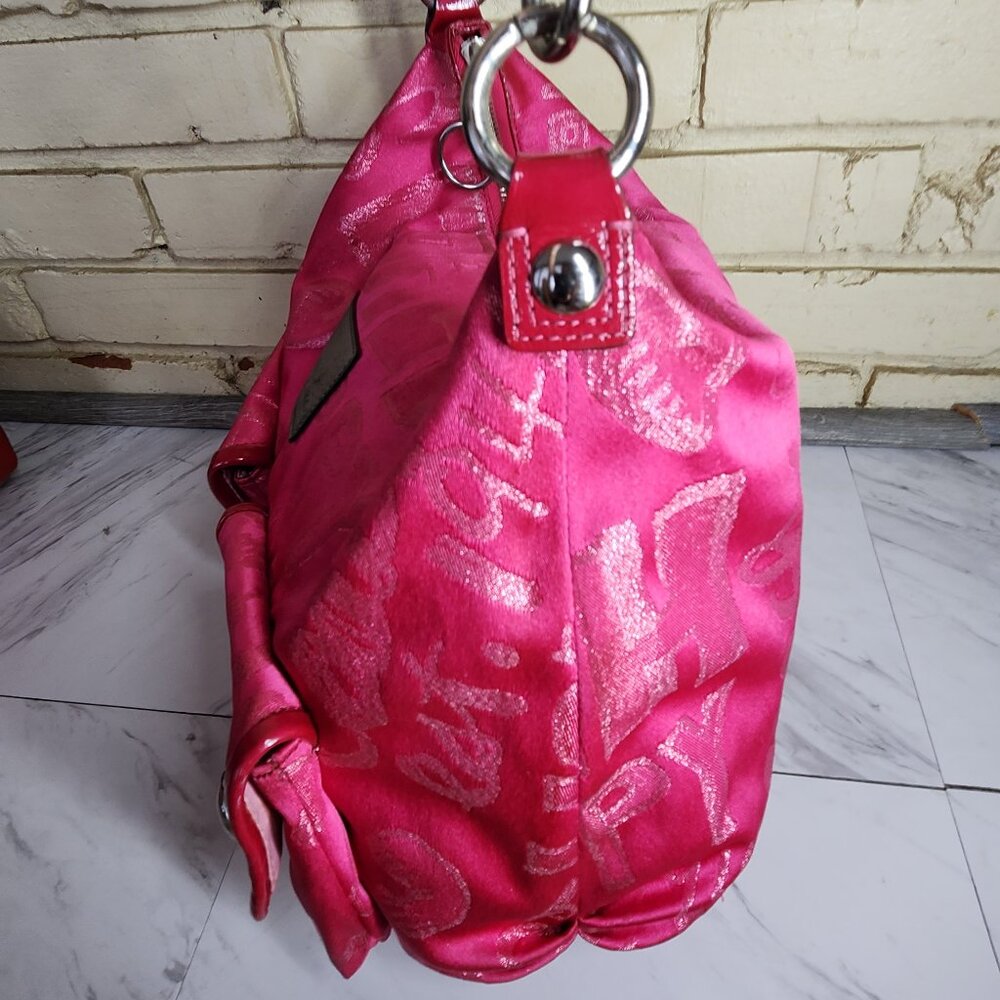Rare Coach Poppy Storypatch Pink Shoulder Bag Purse - Picture 4 of 16